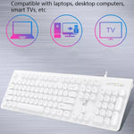 ZGB S500 라운드 키 USB 유선 컴퓨터 키보드, 라운드 키 (블랙), 라운드 키 (화이트)