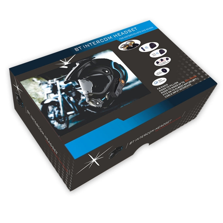 BT-S2 단일 2.4GHz 블루투스 V3.0 인터폰 헬멧용 헤드셋, 자동 응답, FM 지원, 최대 1000m 인터콤 거리, BT-S2 단일