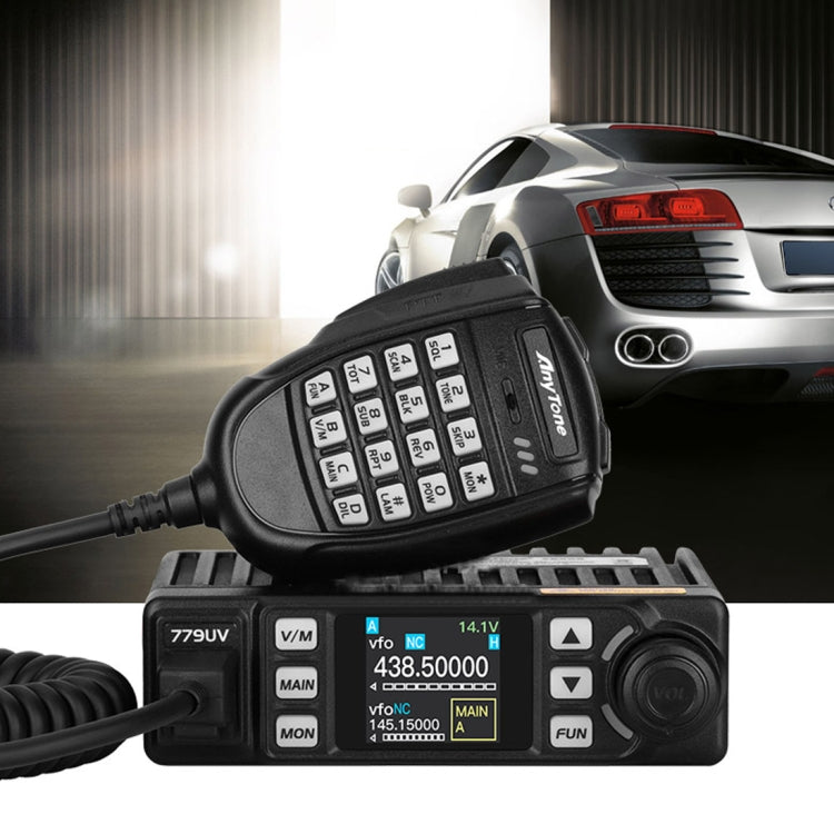 AnyTone AT-779UV 모바일 라디오 VHF / UHF 듀얼 밴드 200채널 25W FM 모바일 차량용 워키토키