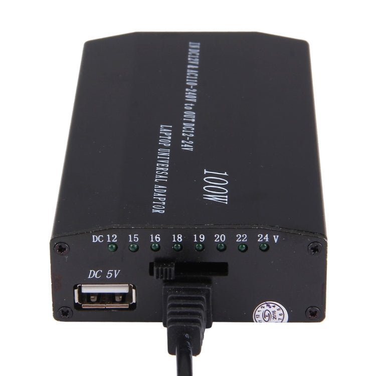 노트북 전원 100W 범용 충전기, 차량용 충전기 및 AC 전원 어댑터, 8개 전원 어댑터 및 1 USB 포트 포함, 삼성, 소니, 아수스, 에이서, IBM, HP, DELL용, US 플러그