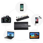 노트북 전원 100W 범용 충전기, 차량용 충전기 및 AC 전원 어댑터, 8개 전원 어댑터 및 1 USB 포트 포함, 삼성, 소니, 아수스, 에이서, IBM, HP, DELL용, UK 플러그, AU 플러그, EU 플러그, UK 플러그