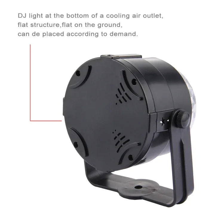 USB 사운드 제어 회전 디스코 DJ 조명, DC 5V