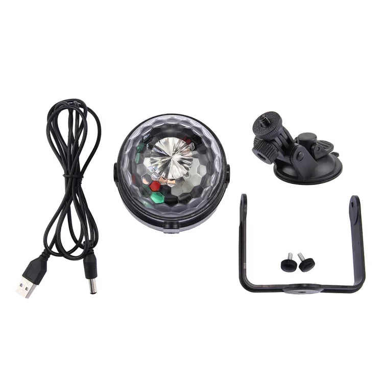 USB 사운드 제어 회전 디스코 DJ 조명, DC 5V