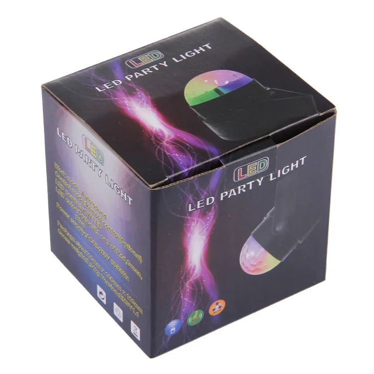 USB 사운드 제어 회전 디스코 DJ 조명, DC 5V