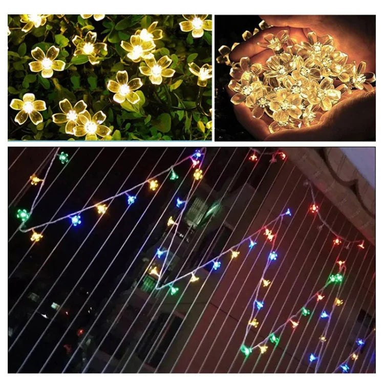 3m 20 LED 벚꽃 휴일 장식 조명, 배터리 구동, 3m 컬러풀 라이트, 3m 따뜻한 백색 조명
