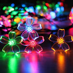 6m 40 LED 벚꽃 휴일 장식 조명, 배터리 구동, 6m 컬러풀 라이트, 6m 따뜻한 백색 조명