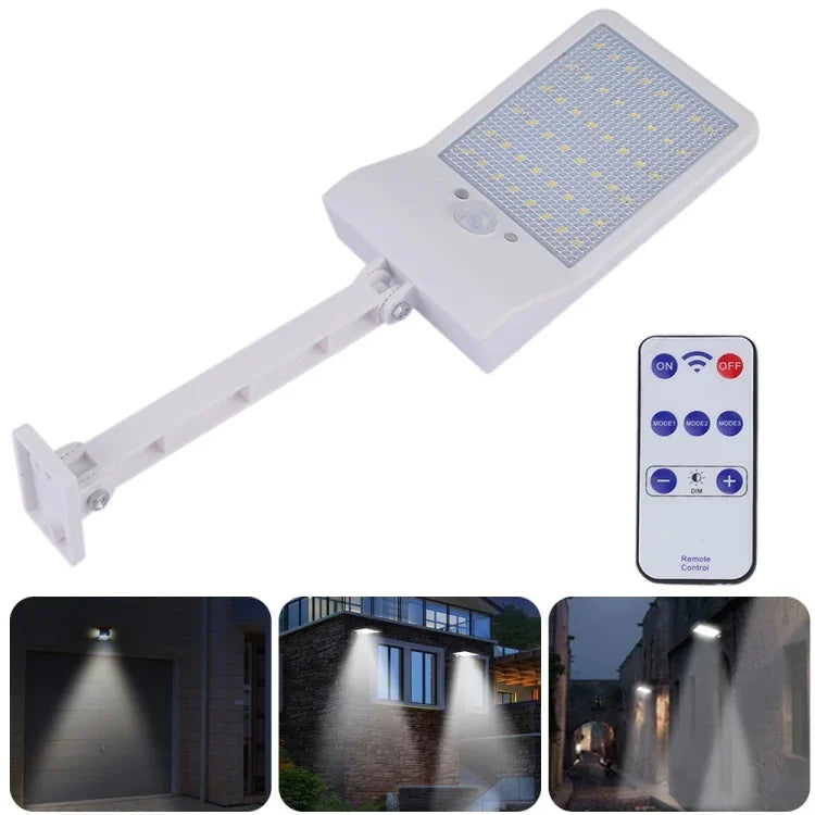 6W 800LM 48개 LED 태양광 리모컨 평면 램프 브래킷 포함