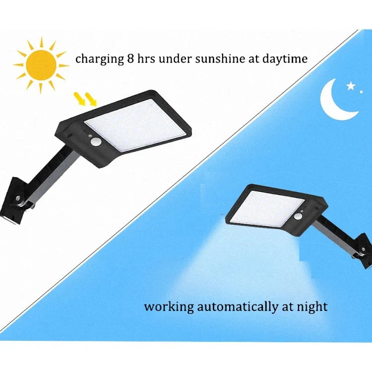 6W 800LM 48개 LED 태양광 리모컨 평면 램프 브래킷 포함