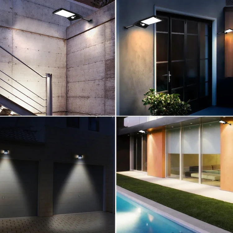 6W 800LM 48개 LED 태양광 리모컨 평면 램프 브래킷 포함