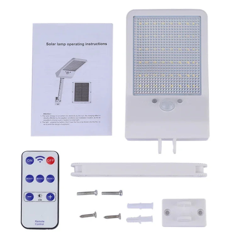 6W 800LM 48개 LED 태양광 리모컨 평면 램프 브래킷 포함