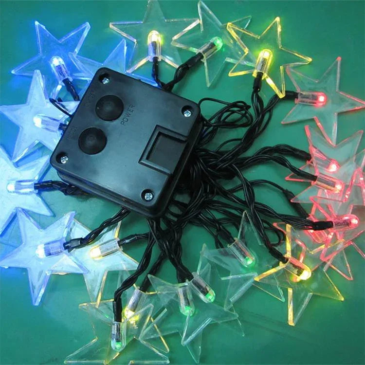 별 모양 20 LEDs 야외 정원 크리스마스 축제 장식 태양광 램프 스트링