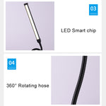 LED 데스크 램프 8W 접이식 조절 눈 보호 탁상 램프, USB 플러그인 버전, USB 플러그인 버전(화이트), USB 플러그인 버전(블랙)