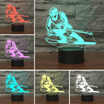 스키 모양 3D 컬러풀 LED 비전 라이트 테이블 램프, USB & 배터리 버전, USB & 배터리 버전