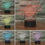 Saturn Shape 3D Colorful LED Vision Light Table Lamp, USB & Battery Version, USB & Battery Version