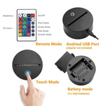 Saturn Shape 3D Colorful LED Vision Light Table Lamp, USB & Battery Version, USB & Battery Version