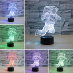 우주비행사 모양 3D 컬러풀 LED 비전 라이트 테이블 램프, 16색 리모컨 버전, 16색 리모컨 버전
