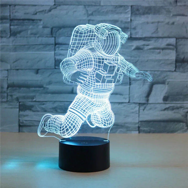우주비행사 모양 3D 컬러풀 LED 비전 라이트 테이블 램프, USB 터치 버전, USB 터치 버전