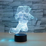 우주비행사 모양 3D 컬러풀 LED 비전 라이트 테이블 램프, USB & 배터리 버전, USB & 배터리 버전