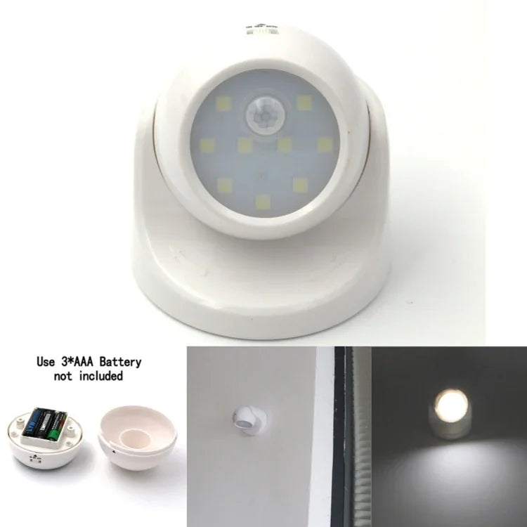 9 LED 240 LM 6000K 360도 회전 무선 모션 센서 옷장등 / 야간등 / 침실, 거실, 욕실, 복도용 벽등