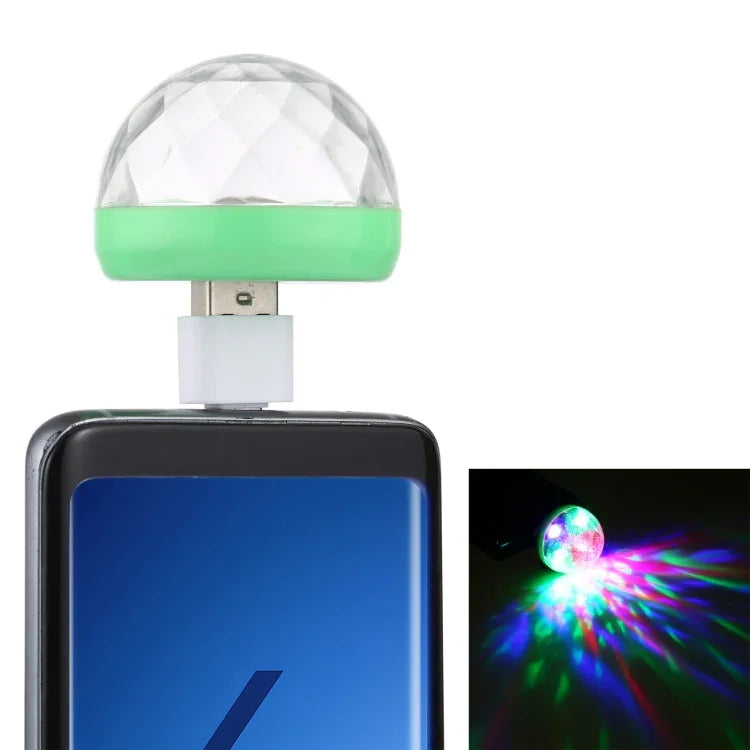 4W RGB USB LED 크리스탈 매직 볼 무대 조명 Type-C 어댑터 포함