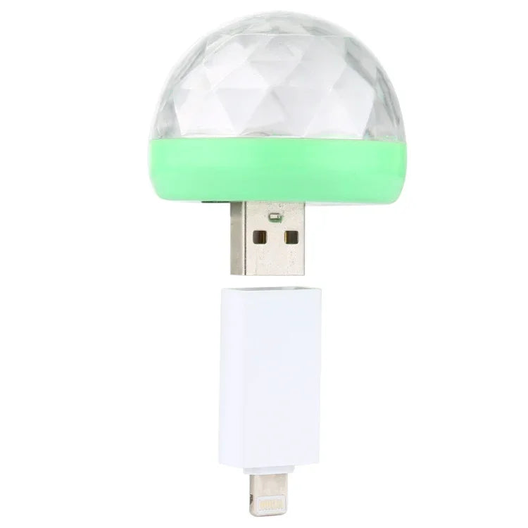 4W RGB USB LED 크리스탈 매직 볼 무대 조명 8핀 어댑터 포함
