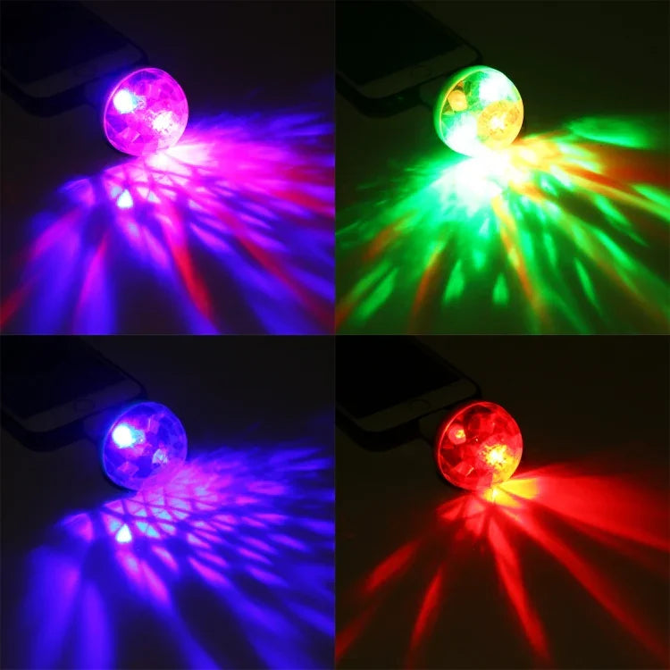 4W RGB USB LED 크리스탈 매직 볼 무대 조명 8핀 어댑터 포함