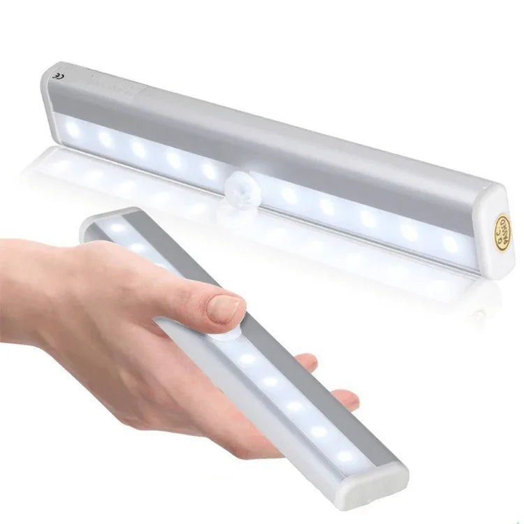 1.8W 10 LED 백색 와이드 스크린 지능형 인체 감지등 LED 복도 캐비닛 조명, 배터리 버전, 1.8W 10 LED 백색 (배터리 버전)