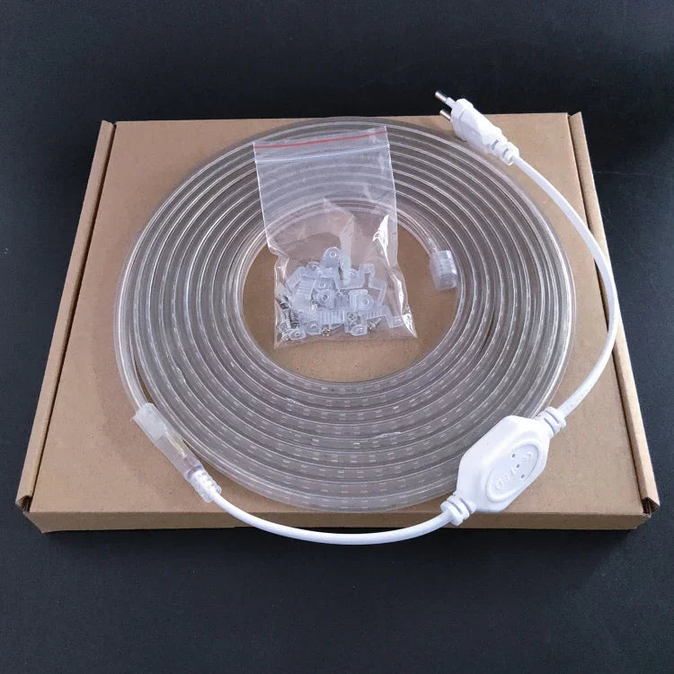 10m SMD 2835 1200 LED 스트립 라이트, AC 220V-240V, EU 플러그, 10m