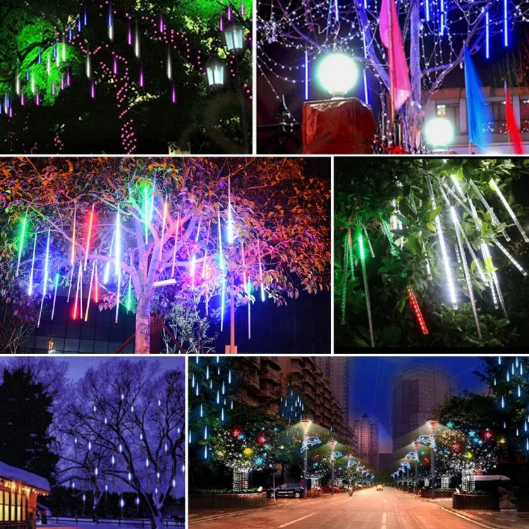 LED 장식 조명, 튜브 직경: 1.2cm, AC 100-240V, 미국, 유럽 플러그 선택 가능, 8개 50cm/파랑, 8개 50cm/다채로운, 8개 50cm/흰색