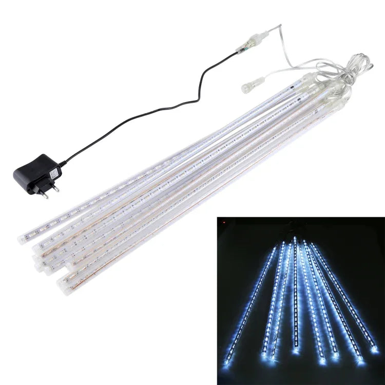LED 장식 조명, 튜브 직경: 1.2cm, AC 100-240V, 미국, 유럽 플러그 선택 가능, 8개 50cm/파랑, 8개 50cm/다채로운, 8개 50cm/흰색