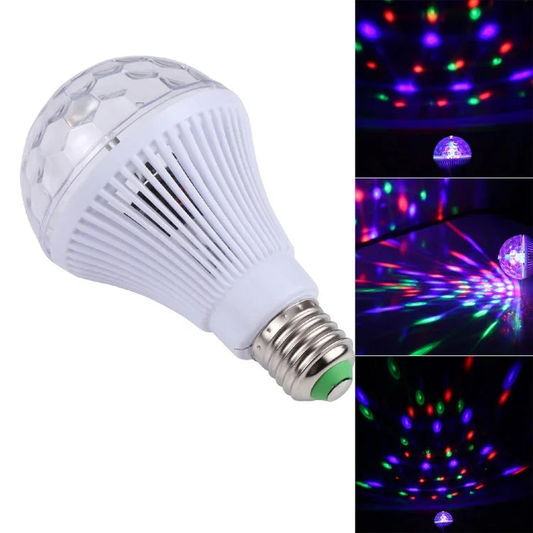 E27 풀 컬러 회전 LED 무대 조명, AC 85-260V