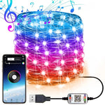 크리스마스 장식 RGB 구리 와이어 스트링 라이트 블루투스 모바일 앱 제어, 길이: 10m 100개 LED, 10m 100개 LED