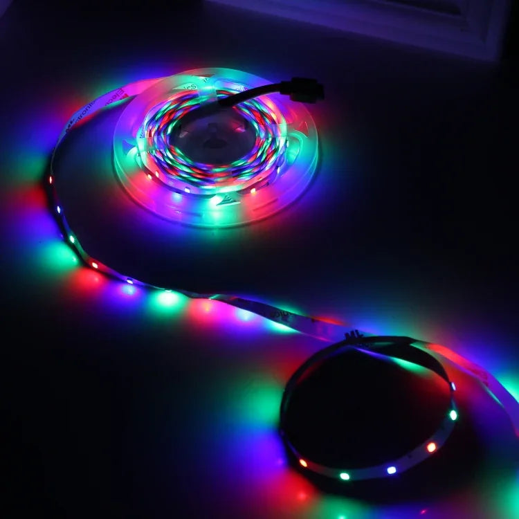 베어 보드 2835 SMD RGB LED 로프 라이트, 60 LED/m, 길이: 5m, 12V 2A 100-240V, 44키 리모컨 포함, 2835 SMD RGB LED, 5m, 44키 리모컨 포함