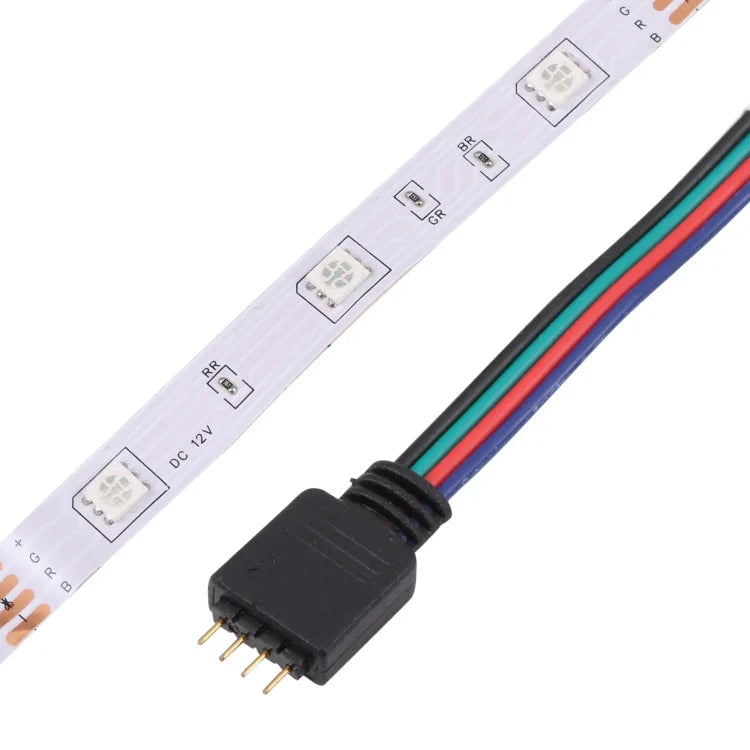 2개입 베어 보드 5050 SMD RGB LED 로프 라이트, 30 LED/m, 길이: 5m, 12V 2A 100-240V, 24키 두들 컨트롤러 포함, 5050 SMD RGB LED, 5m x 2