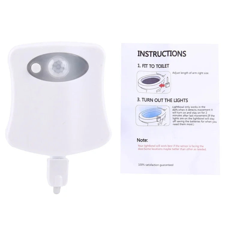 8색 실내 조명 야간등 모션 센서 LED 변기 시트 커버 라이트볼 램프, LED1660, LED1660US