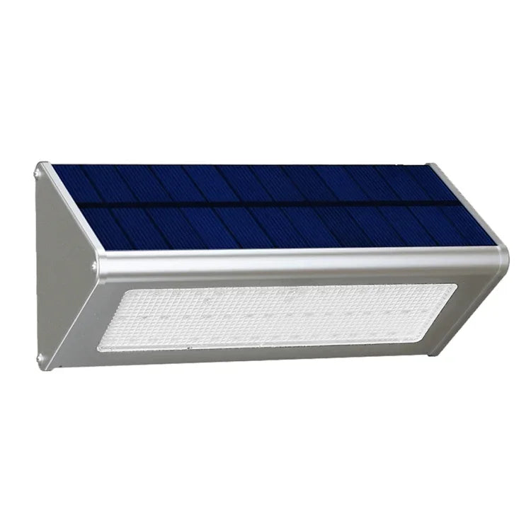 800 루멘 48 LED SMD 2835 센서 삼각형 에너지 절약 벽등 태양광 패널 및 숨겨진 스위치 포함 정원/마당/야외 캠핑용 (실버)