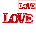 2 x AA 배터리 구동 파티 축제 테이블 결혼식 램프 야간 조명, LOVE(빨강), LOVE(흰색)