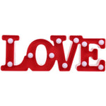 2 x AA 배터리 구동 파티 축제 테이블 결혼식 램프 야간 조명, LOVE(빨강), LOVE(흰색)