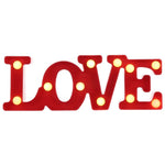 2 x AA 배터리 구동 파티 축제 테이블 결혼식 램프 야간 조명, LOVE(빨강), LOVE(흰색)