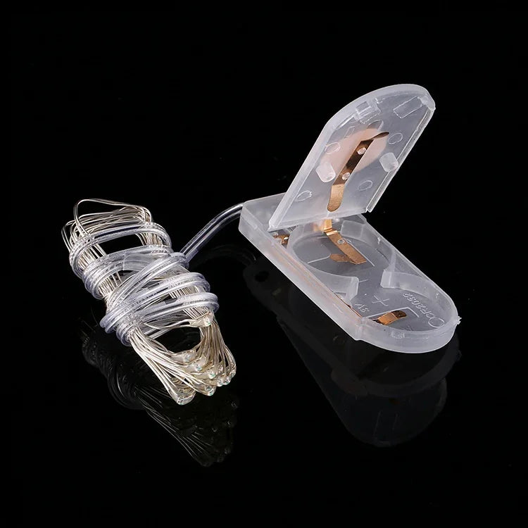 20 LEDs SMD 0603 IP65 방수 CR2032 버튼 배터리, 2m 파란색 빛, 2m 녹색 빛, 2m 빨간색 빛