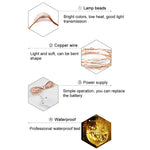 20 LEDs SMD 0603 IP65 방수 CR2032 버튼 배터리, 2m 파란색 빛, 2m 녹색 빛, 2m 빨간색 빛