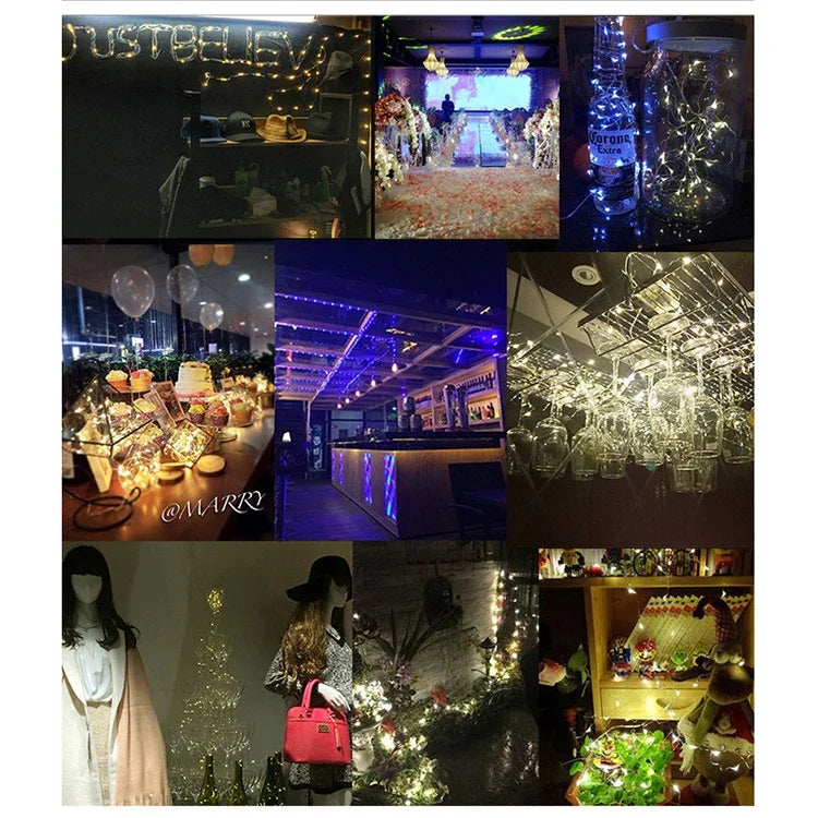 20 LEDs SMD 0603 IP65 방수 CR2032 버튼 배터리, 2m 파란색 빛, 2m 녹색 빛, 2m 빨간색 빛