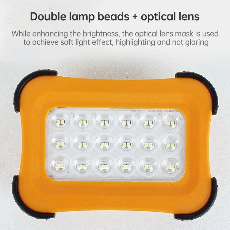 50W 32 LED 태양광 휴대용 캠핑등 자석 조명 비상등 4단계 밝기 & 보조 배터리 & 배터리 표시기 포함