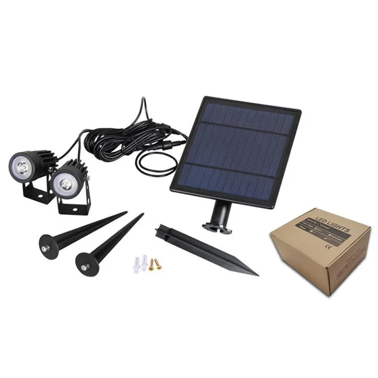 3W 3개용 태양광 스포트라이트 야외 IP65 방수 조명 제어 유도 잔디등, 광속: 300-400lm (RGB 순환 고정), 3개용