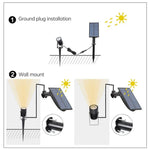 3W 3개용 태양광 스포트라이트 야외 IP65 방수 조명 제어 유도 잔디등, 광속: 300-400lm (RGB 순환 고정), 3개용