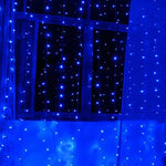 300 LEDs 커튼 스트링 라이트 끝 조인트 및 다기능 컨트롤러 및 메모리 방수, EU 플러그, AC 220V, 파란색 빛 EU 플러그, 다채로운 빛 EU 플러그, 흰색 빛 EU 플러그, 웜 화이트 EU 플러그