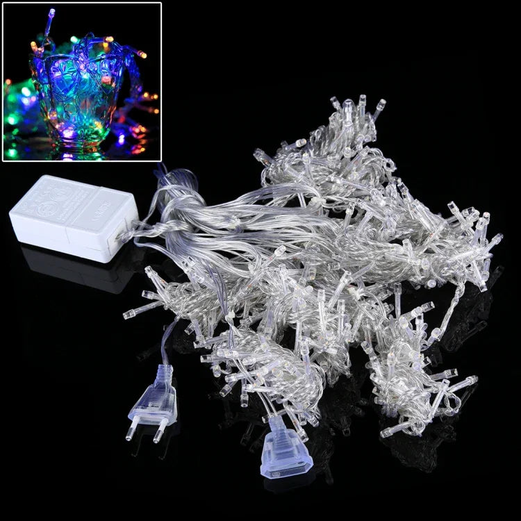 300 LEDs 커튼 스트링 라이트 끝 조인트 및 다기능 컨트롤러 및 메모리 방수, EU 플러그, AC 220V, 파란색 빛 EU 플러그, 다채로운 빛 EU 플러그, 흰색 빛 EU 플러그, 웜 화이트 EU 플러그