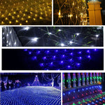 200 LED 망사형 스트링 라이트 끝 조인트 및 다기능 컨트롤러 포함, 온백색 EU 플러그, 청색광 EU 플러그, 알록달록 광 EU 플러그, 보라광 EU 플러그, 백색광 EU 플러그