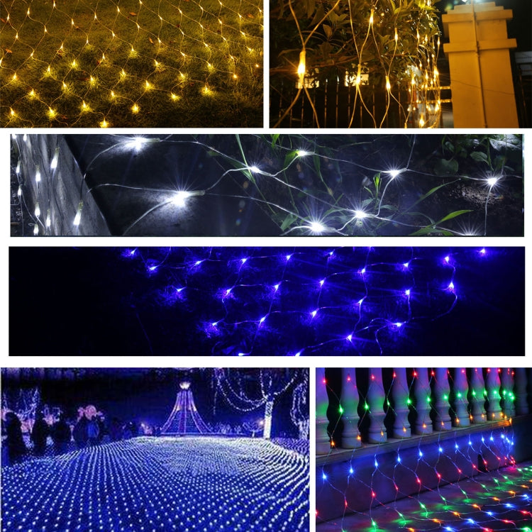 200 LED 망사형 스트링 라이트 끝 조인트 및 다기능 컨트롤러 포함, 온백색 EU 플러그, 청색광 EU 플러그, 알록달록 광 EU 플러그, 보라광 EU 플러그, 백색광 EU 플러그