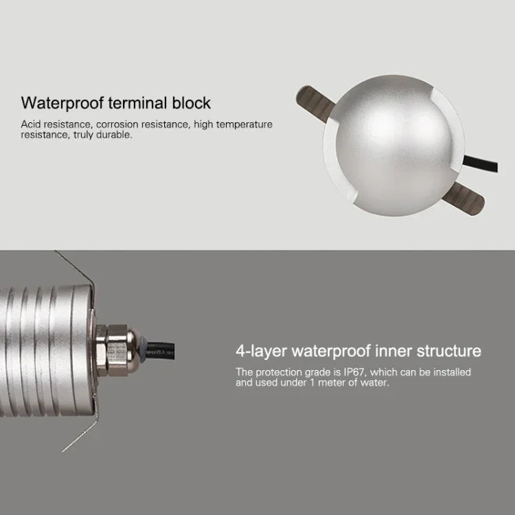 3W LED 매립 편광 매설등 IP67 방수 거북이 등껍질등 야외 정원 잔디등, 따뜻한 빛 3000K Q3 삼방향 조명, 따뜻한 빛 3000K Q3